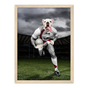 The Rugby Winger: Custom Pet Portrait - Paw & Glory - Dog Portraits - Pet Portraits