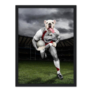 The Rugby Winger: Custom Pet Portrait - Paw & Glory - Dog Portraits - Pet Portraits