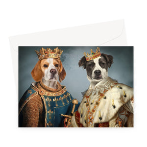 The Rulers: Custom 2 Pet Greeting Card - Paw & Glory - Dog Portraits - Pet Portraits