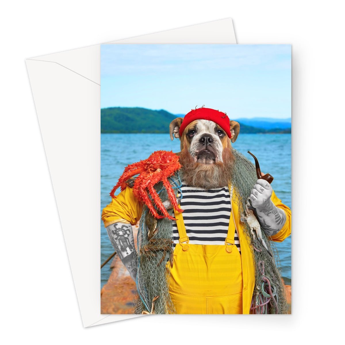 The Sailor: Custom Pet Greeting Card - Paw & Glory - Dog Portraits - Pet Portraits