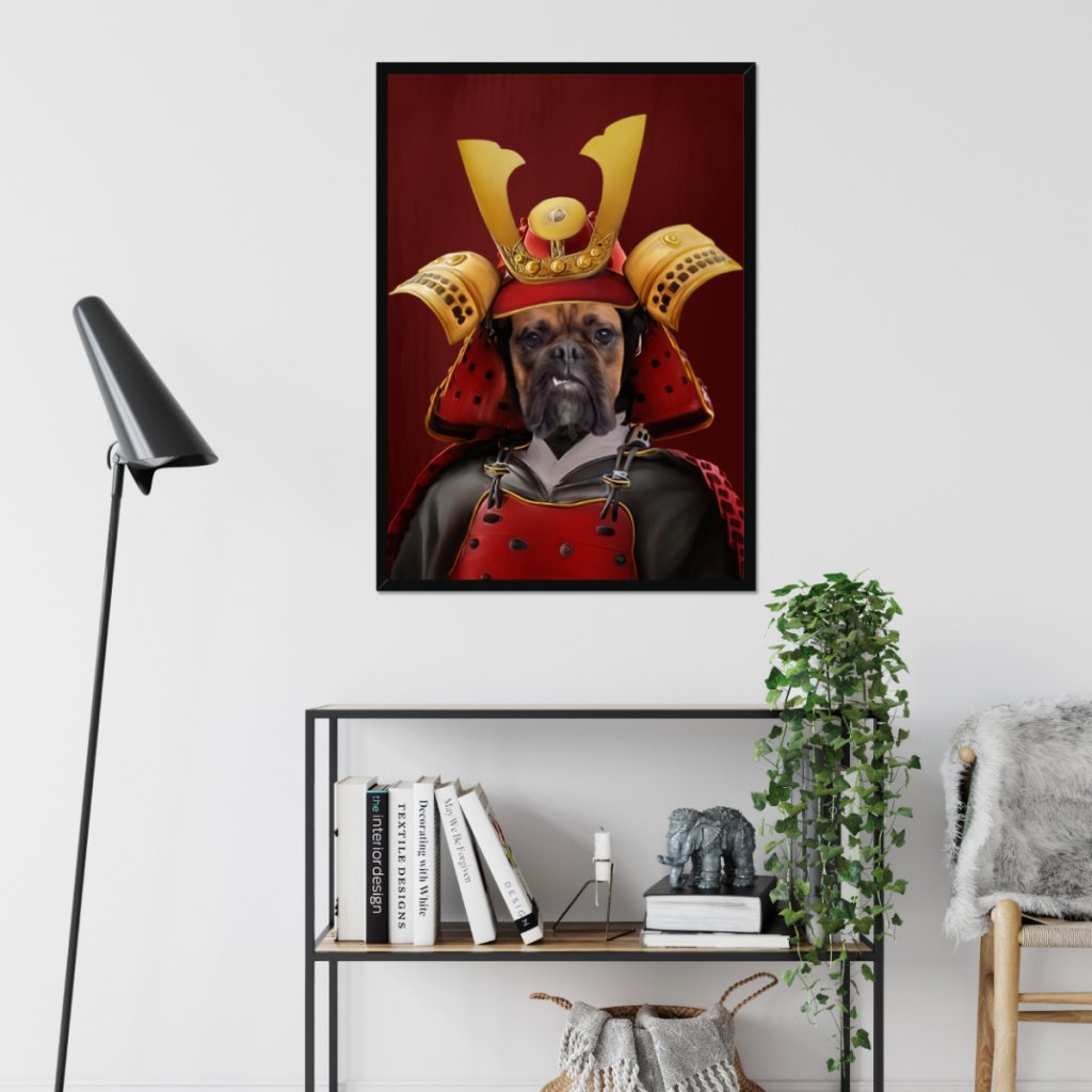 The Samurai: Custom Pet Portrait - Paw & Glory - Dog Portraits - Pet Portraits