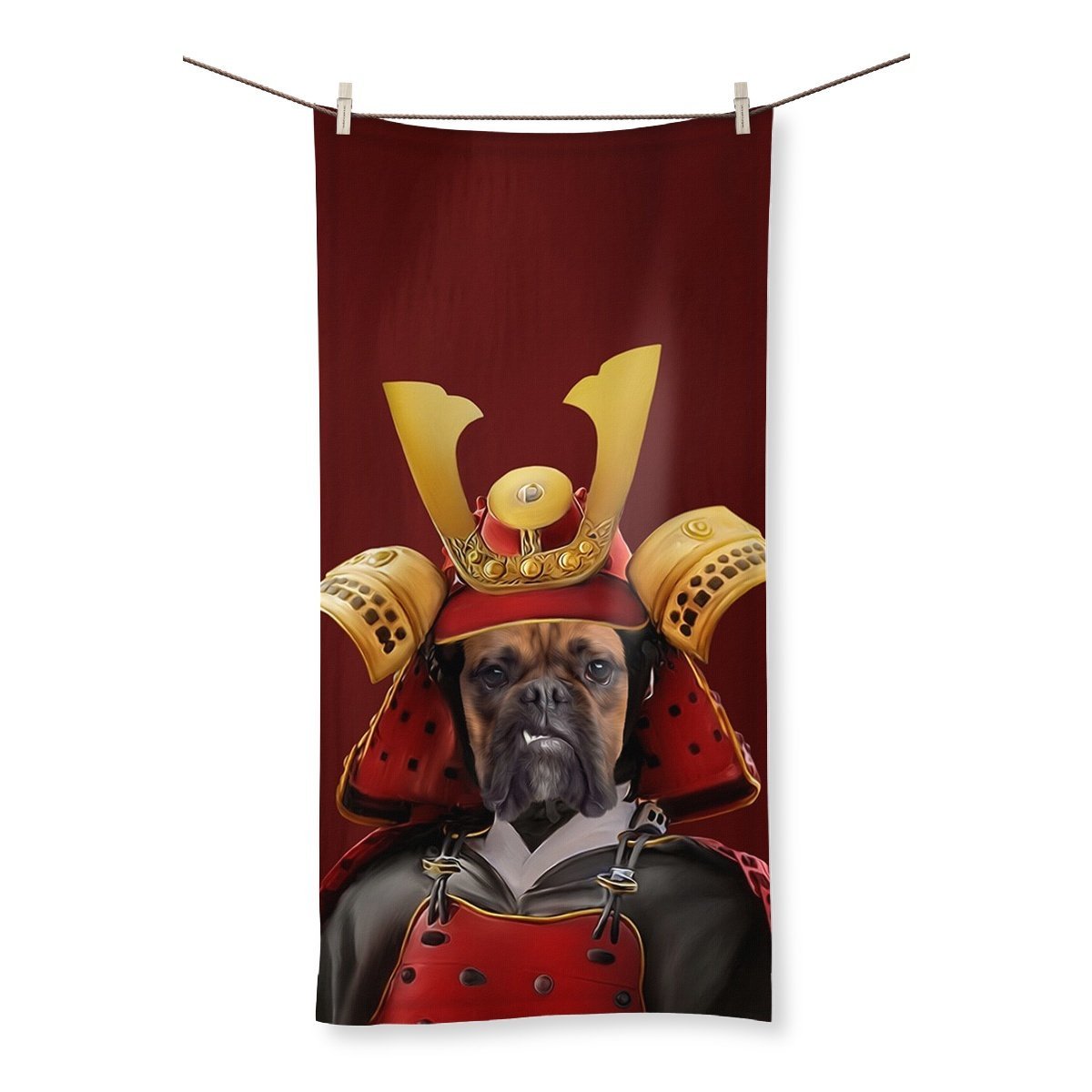 The Samurai: Custom Pet Towel - Paw & Glory - Dog Portraits - Pet Portraits