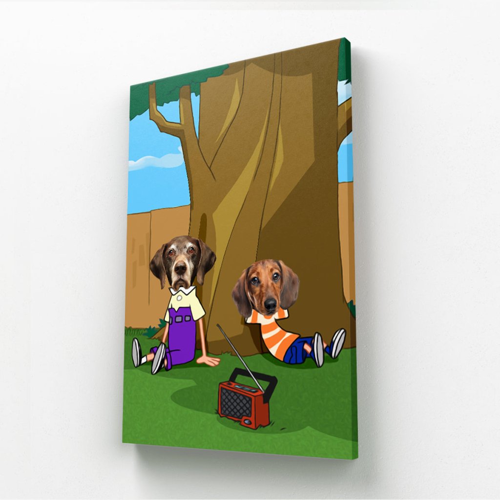 The Schemers (Phineas and Ferb Inspired): Custom Pet Canvas - Paw & Glory - Dog Portraits - Pet Portraits