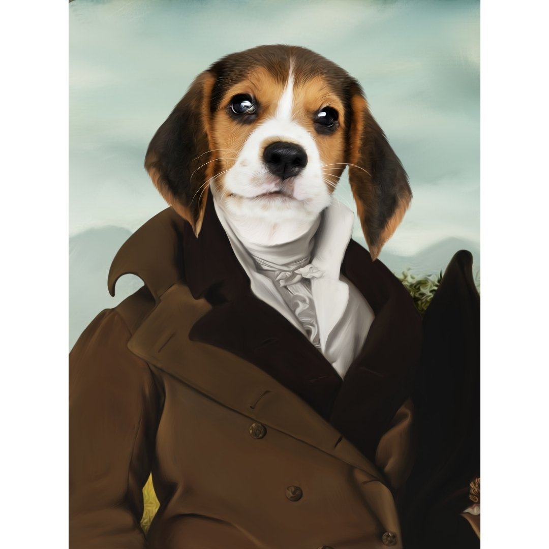 The Scholar: Custom Digital Download Pet Portrait - Paw & Glory - Dog Portraits - Pet Portraits