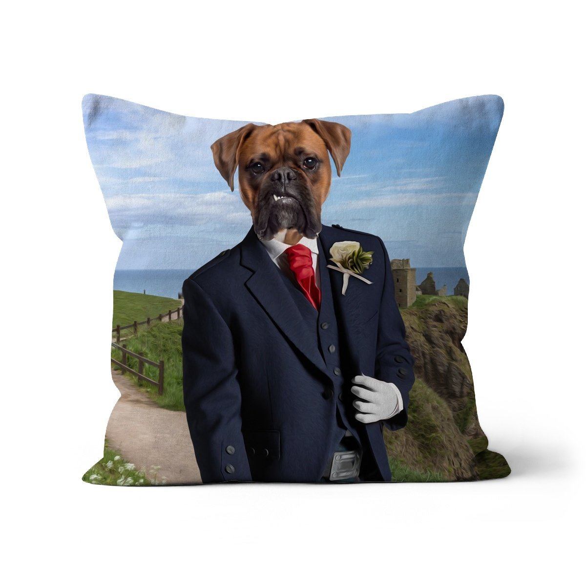 The Scottish Gent: Custom Pet Pillow - Paw & Glory - Dog Portraits - Pet Portraits