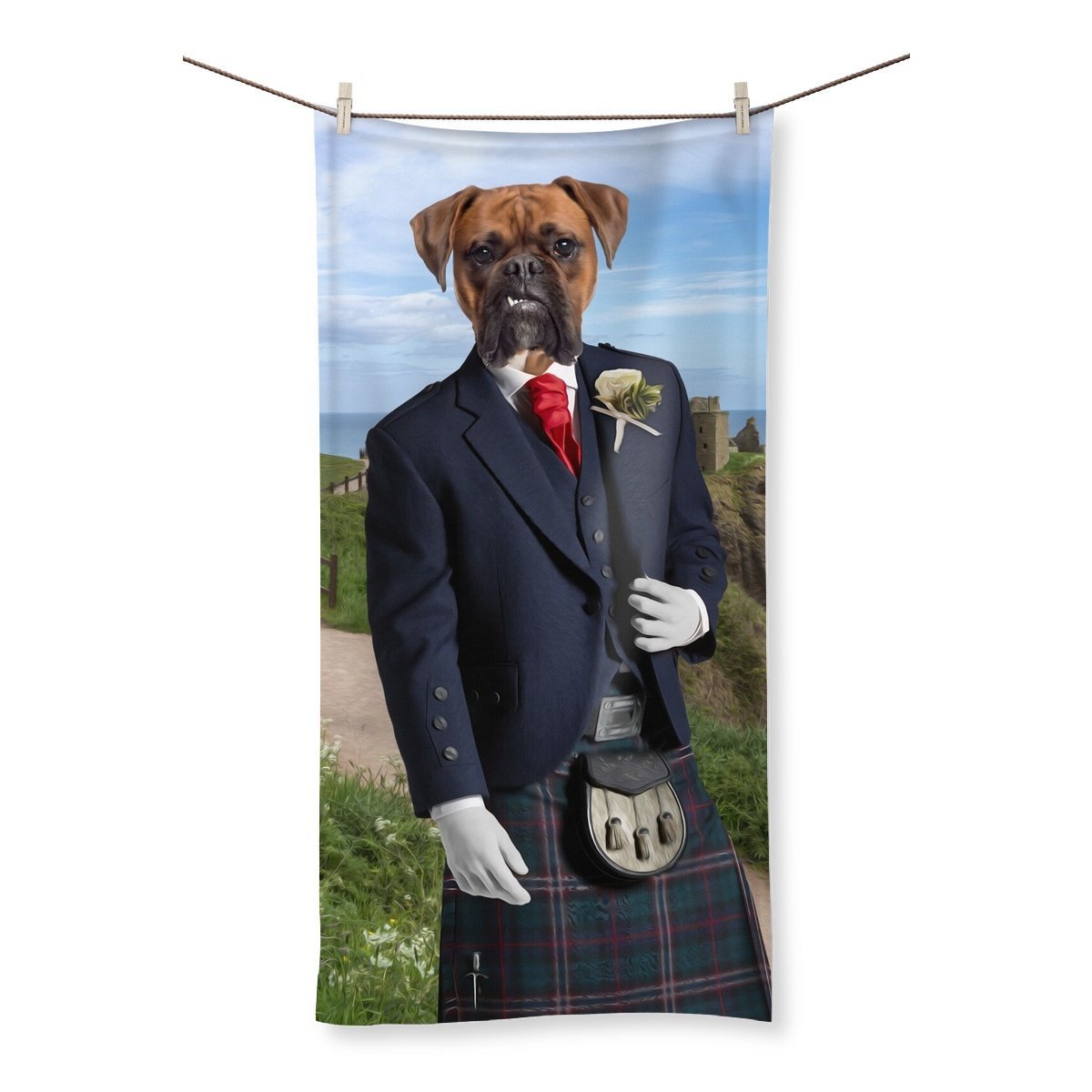 The Scottish Gent: Custom Pet Towel - Paw & Glory - Dog Portraits - Pet Portraits