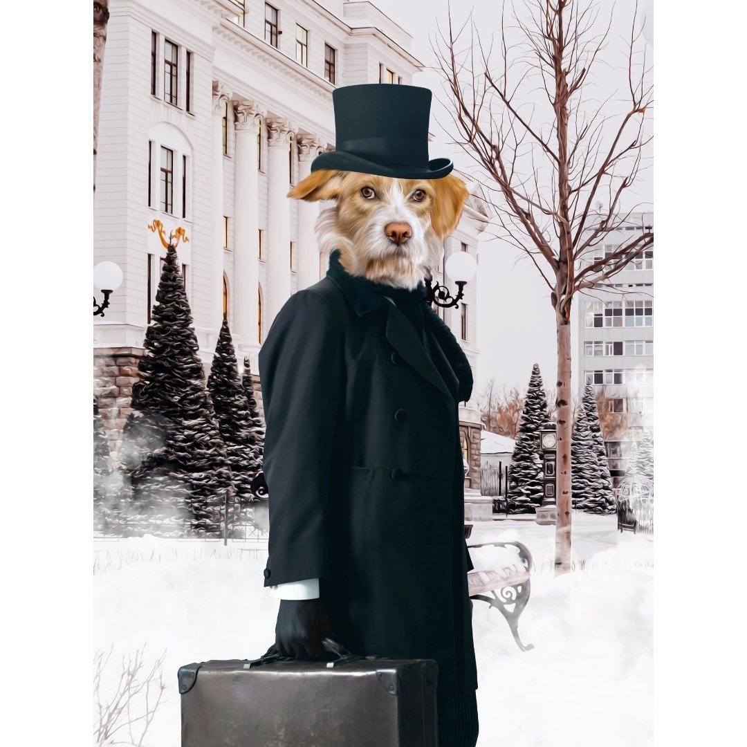 The Scrooge: Custom Digital Download Pet Portrait - Paw & Glory - Dog Portraits - Pet Portraits