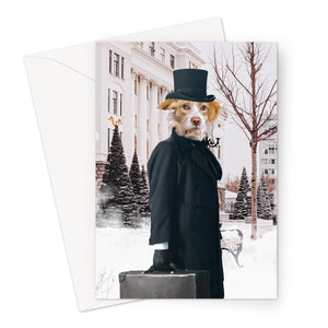 The Scrooge: Custom Pet Greeting Card - Paw & Glory - Dog Portraits - Pet Portraits