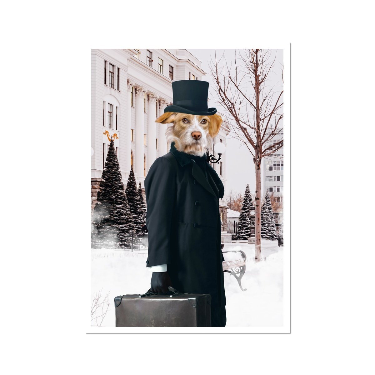 The Scrooge: Custom Pet Poster - Paw & Glory - Dog Portraits - Pet Portraits