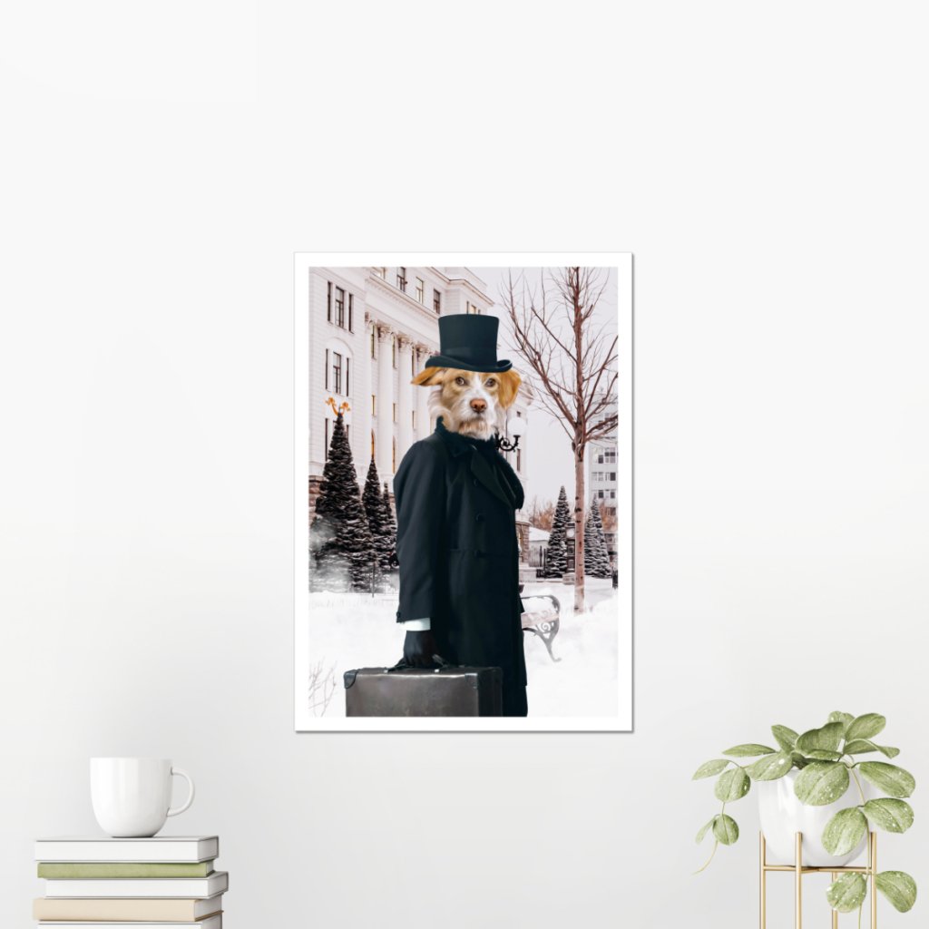 The Scrooge: Custom Pet Poster - Paw & Glory - Dog Portraits - Pet Portraits