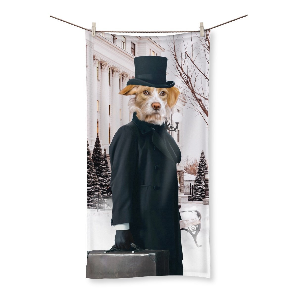 The Scrooge: Custom Pet Towel - Paw & Glory - Dog Portraits - Pet Portraits