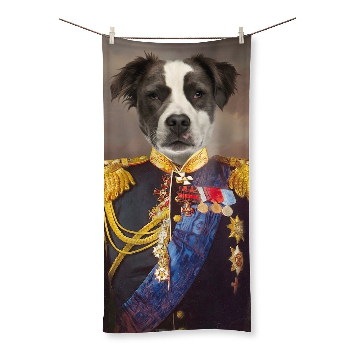 The Seasoned Sergeant: Custom Pet Towel - Paw & Glory - Dog Portraits - Pet Portraits