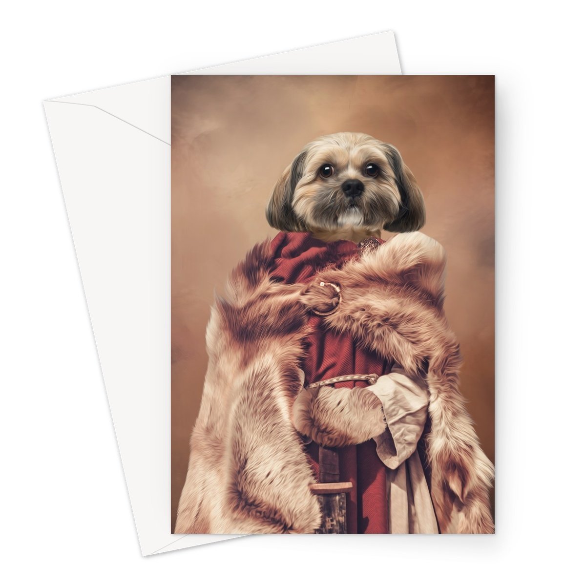 The She Viking: Custom Pet Greeting Card - Paw & Glory - Dog Portraits - Pet Portraits