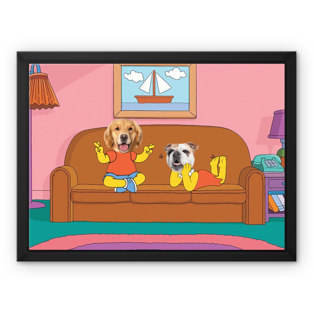 The Simpsons (Bart and Lisa): Custom Pet Canvas - Paw & Glory - Dog Portraits - Pet Portraits