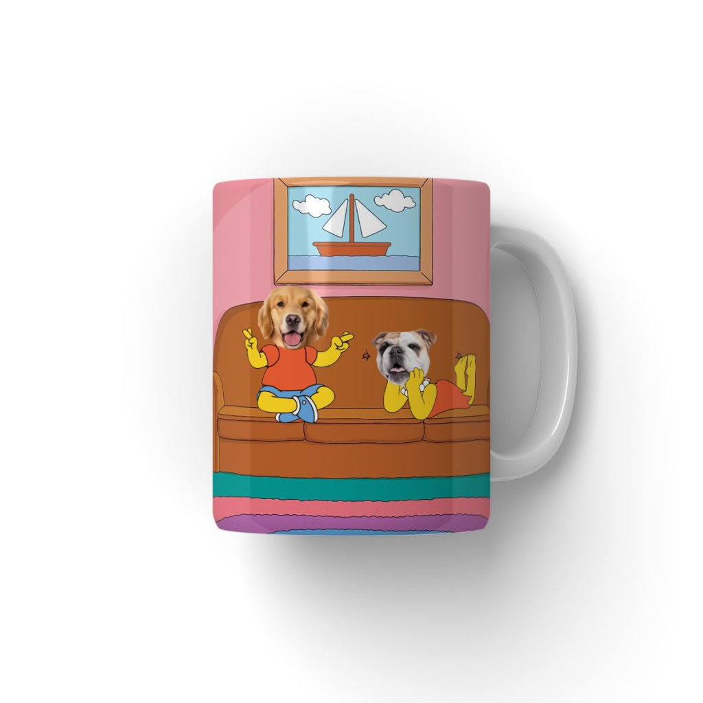 The Simpsons (Bart and Lisa): Custom Pet Coffee Mug - Paw & Glory - Dog Portraits - Pet Portraits