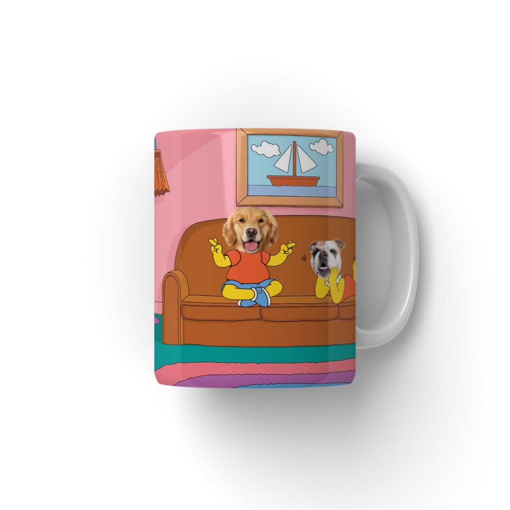 The Simpsons (Bart and Lisa): Custom Pet Coffee Mug - Paw & Glory - Dog Portraits - Pet Portraits