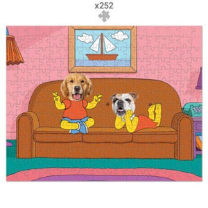 The Simpsons (Bart and Lisa): Custom Pet Puzzle - Paw & Glory - Dog Portraits - Pet Portraits