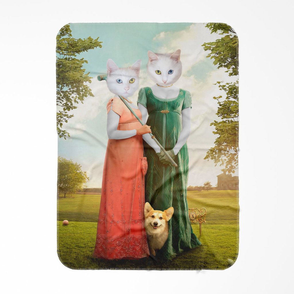 The Sisters (Bridgerton Inspired): Custom Pet Blanket - Paw & Glory - Dog Portraits - Pet Portraits