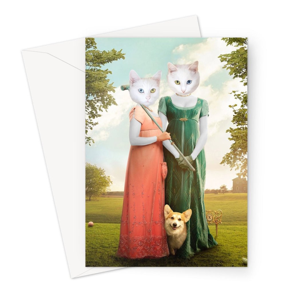 The Sisters (Bridgerton Inspired): Custom Pet Greeting Card - Paw & Glory - Dog Portraits - Pet Portraits