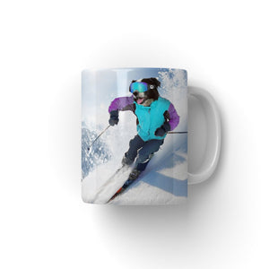 The Skiier: Custom Pet Coffee Mug - Paw & Glory - Dog Portraits - Pet Portraits