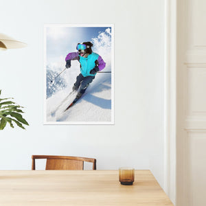 The Skiier: Custom Pet Poster - Paw & Glory - Dog Portraits - Pet Portraits