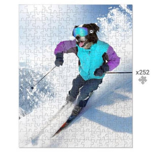 The Skiier: Custom Pet Puzzle - Paw & Glory - Dog Portraits - Pet Portraits