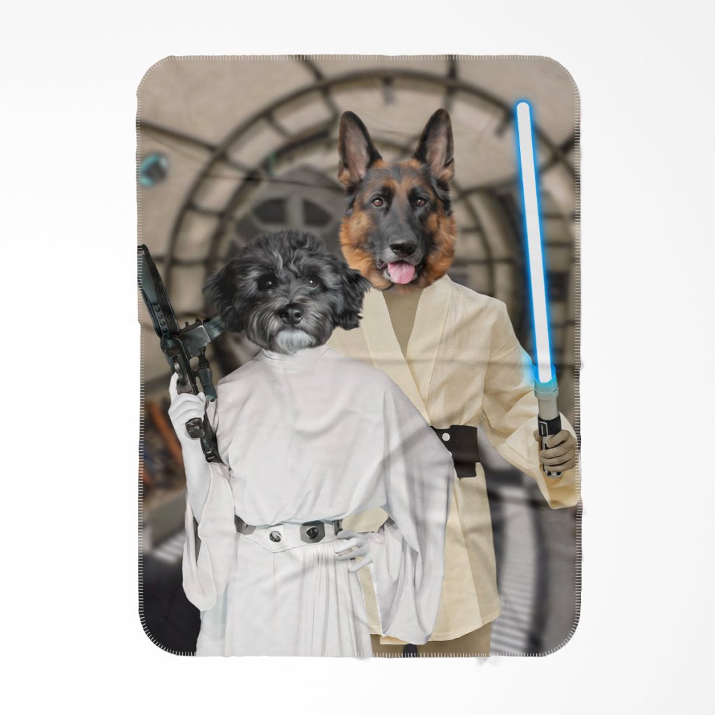 The Skywalker Siblings (Star Wars Inspired): Custom Pet Blanket - Paw & Glory - Dog Portraits - Pet Portraits