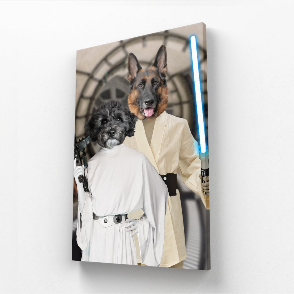 The Skywalker Siblings (Star Wars Inspired): Custom Pet Canvas - Paw & Glory - Dog Portraits - Pet Portraits