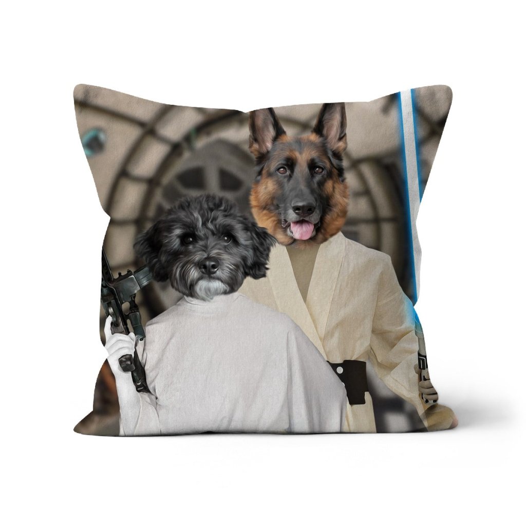 The Skywalker Siblings (Star Wars Inspired): Custom Pet Pillow - Paw & Glory - Dog Portraits - Pet Portraits