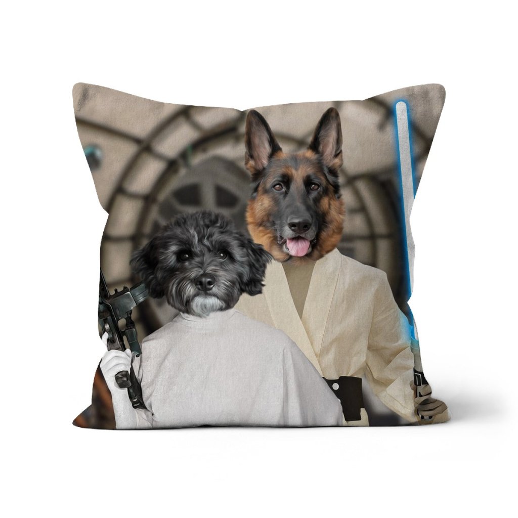 The Skywalker Siblings (Star Wars Inspired): Custom Pet Pillow - Paw & Glory - Dog Portraits - Pet Portraits