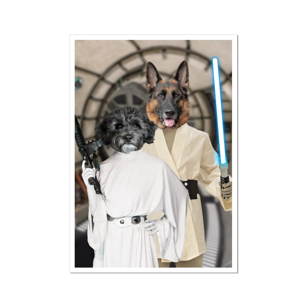 The Skywalker Siblings (Star Wars Inspired): Custom Pet Poster - Paw & Glory - Dog Portraits - Pet Portraits