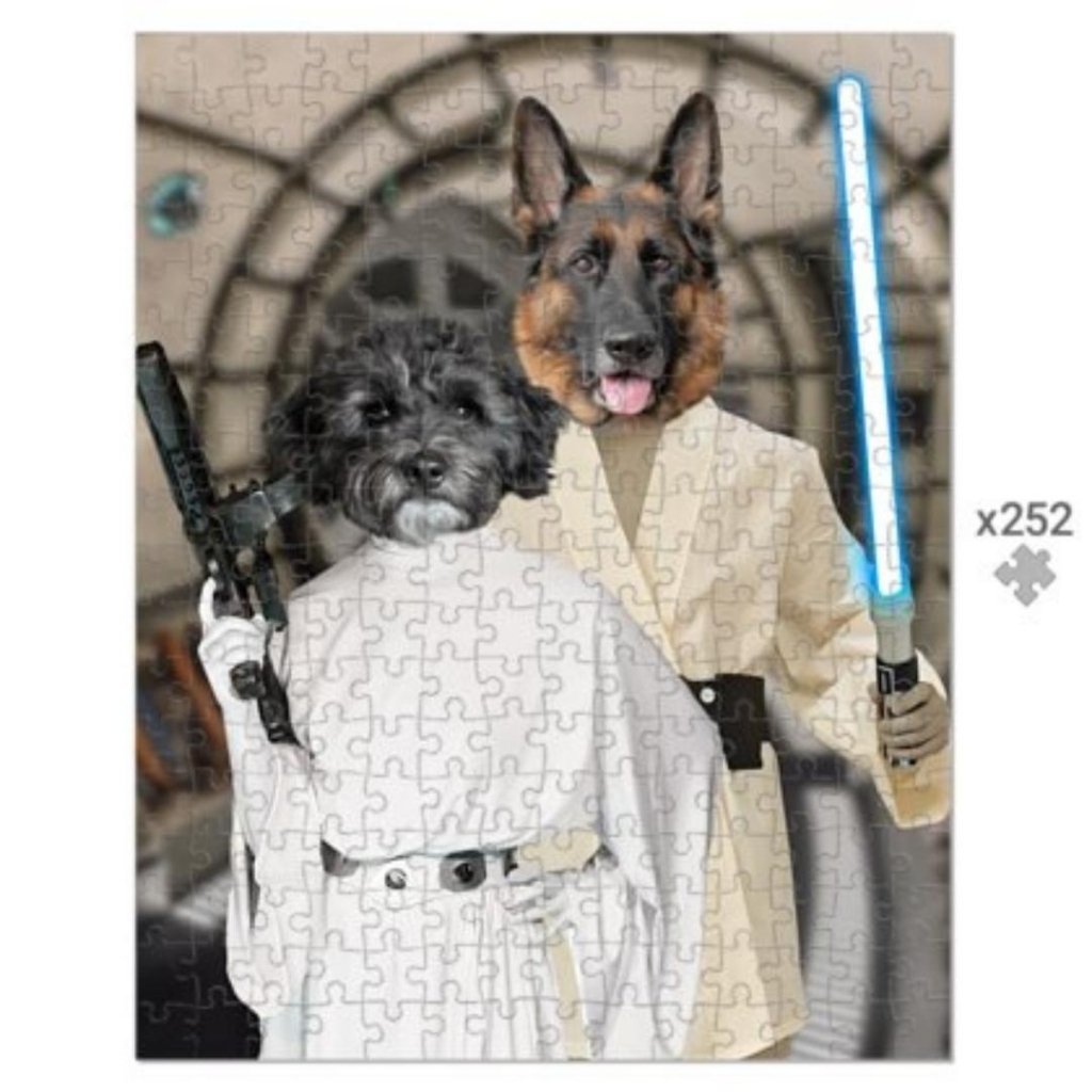 The Skywalker Siblings (Star Wars Inspired): Custom Pet Puzzle - Paw & Glory - Dog Portraits - Pet Portraits