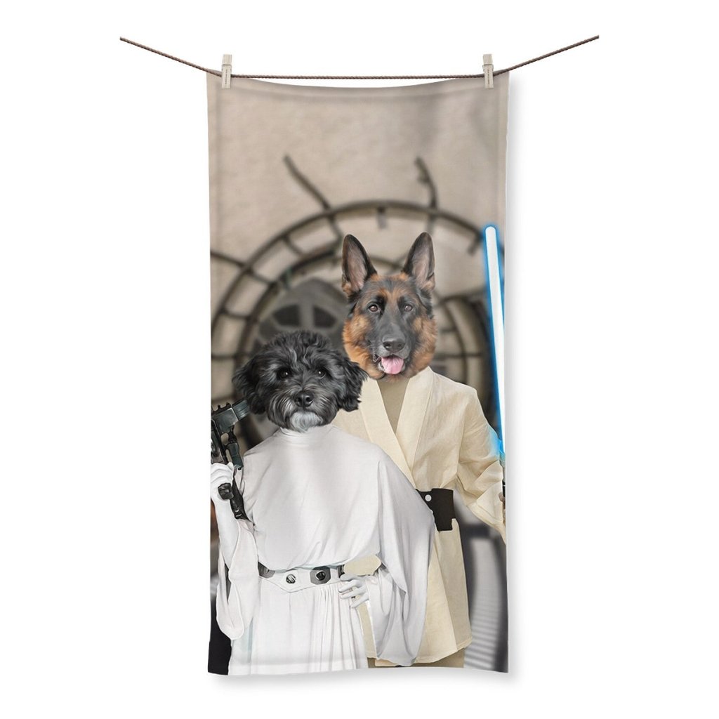 The Skywalker Siblings (Star Wars Inspired): Custom Pet Towel - Paw & Glory - Dog Portraits - Pet Portraits