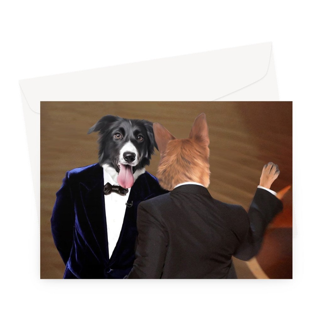 The Slap: Custom Pet Greeting Card - Paw & Glory - Dog Portraits - Pet Portraits