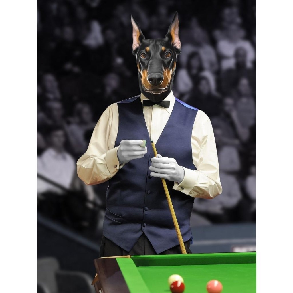 The Snooker Player: Custom Digital Download Pet Portrait - Paw & Glory - Dog Portraits - Pet Portraits