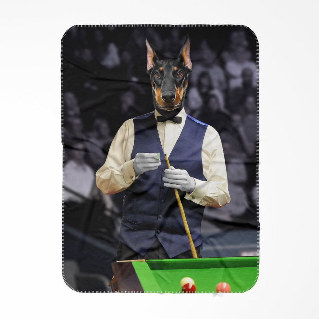 The Snooker Player: Custom Pet Blanket - Paw & Glory - Dog Portraits - Pet Portraits