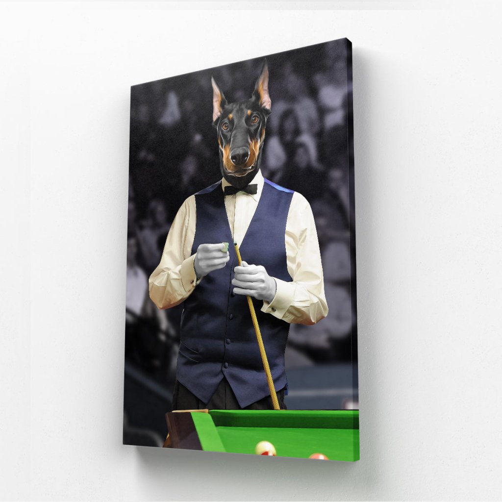 The Snooker Player: Custom Pet Canvas - Paw & Glory - Dog Portraits - Pet Portraits