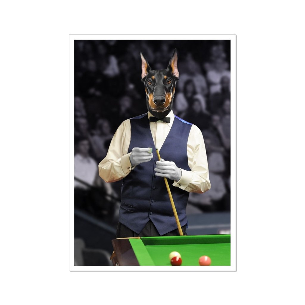 The Snooker Player: Custom Pet Portrait - Paw & Glory - Dog Portraits - Pet Portraits