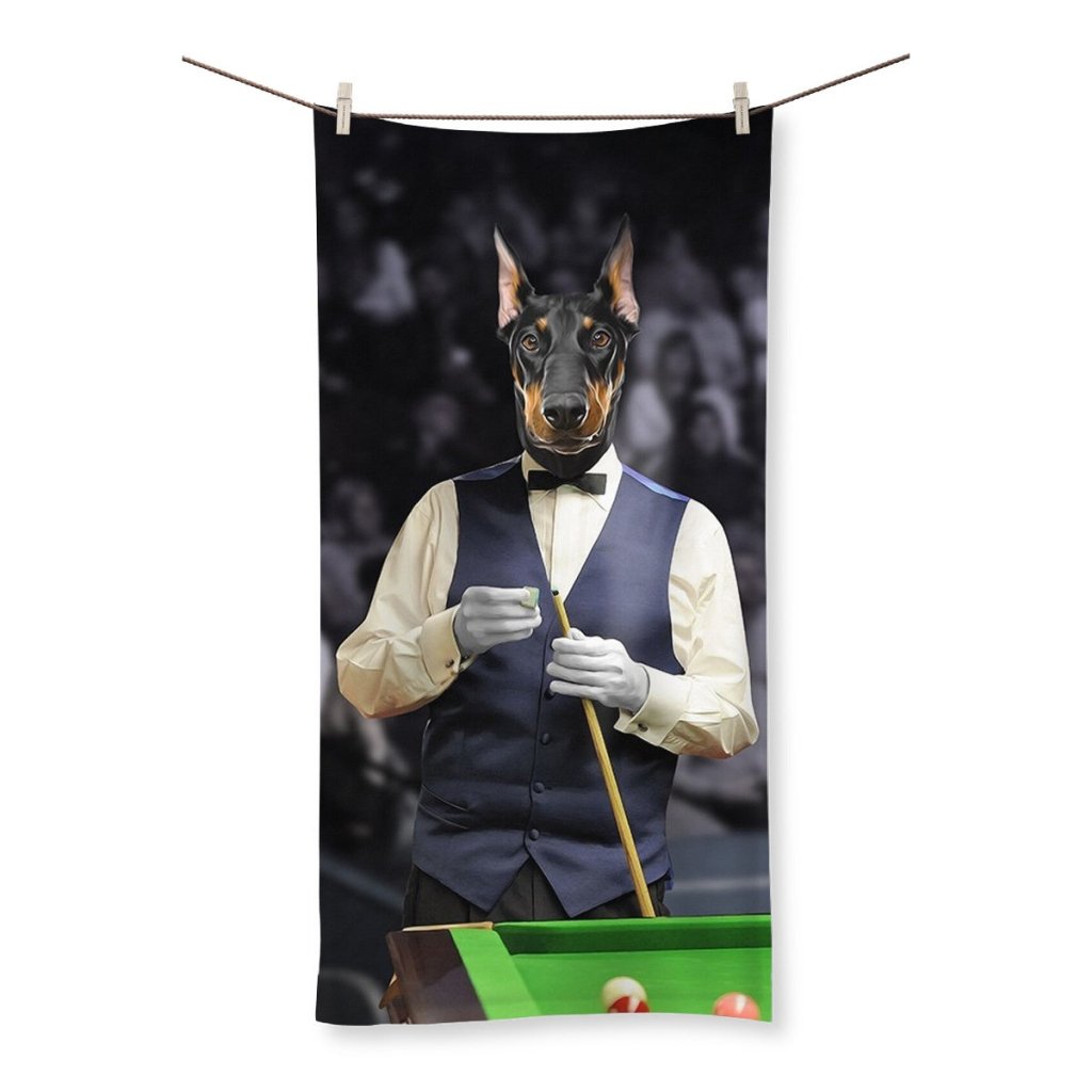 The Snooker Player: Custom Pet Towel - Paw & Glory - Dog Portraits - Pet Portraits