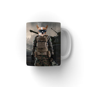 The Soldier: Custom Pet Coffee Mug - Paw & Glory - Dog Portraits - Pet Portraits