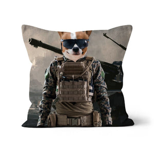 The Soldier: Custom Pet Pillow - Paw & Glory - Dog Portraits - Pet Portraits