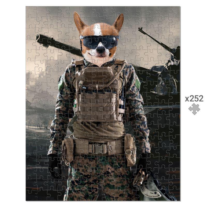 The Soldier: Custom Pet Puzzle - Paw & Glory - Dog Portraits - Pet Portraits