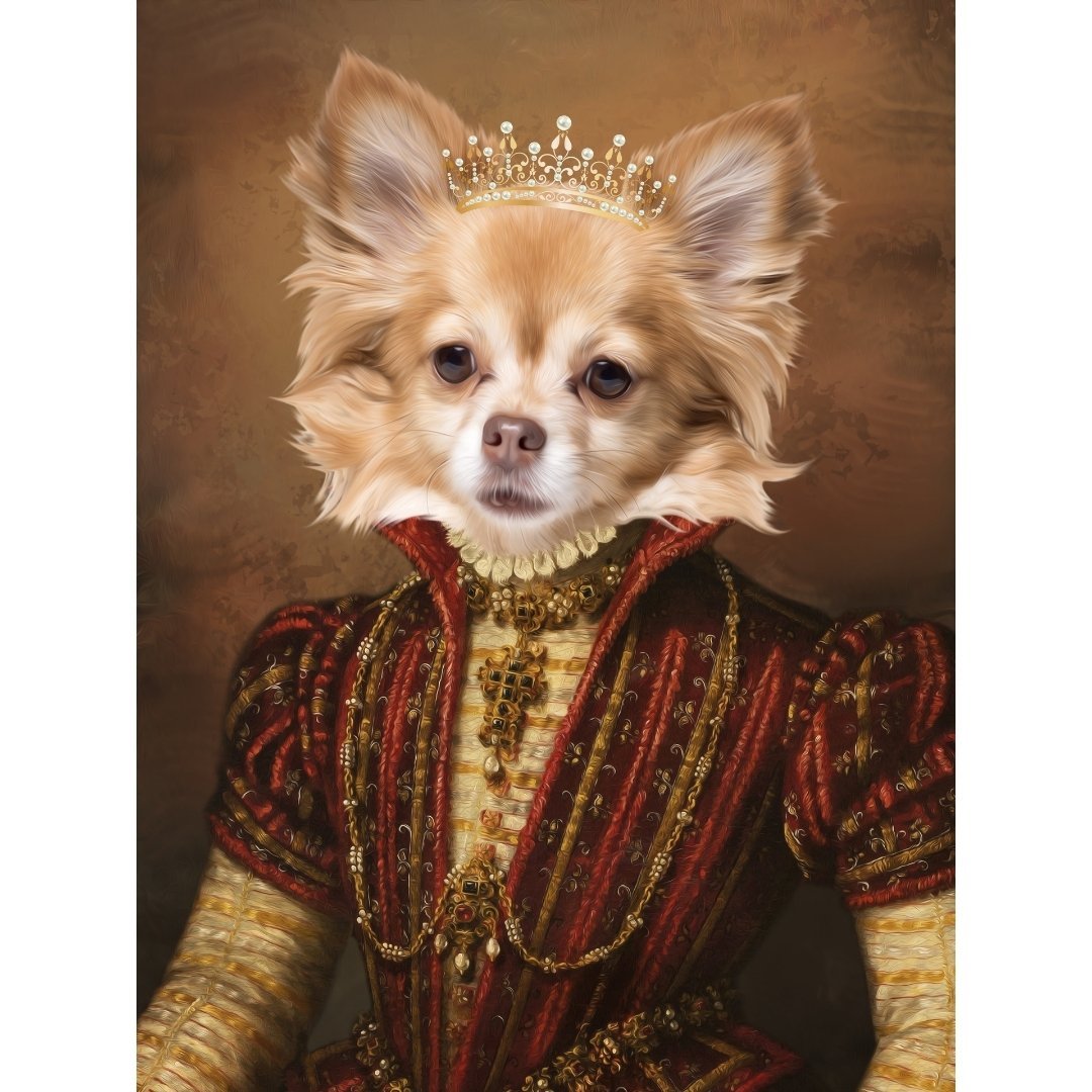 The Spanish Princess: Custom Digital Download Pet Portrait - Paw & Glory - Dog Portraits - Pet Portraits