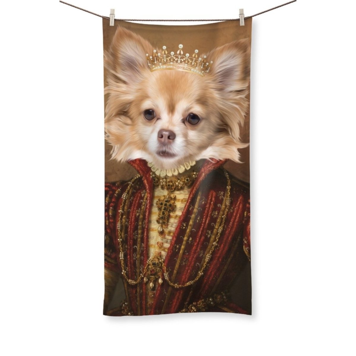 The Spanish Princess: Custom Pet Towel - Paw & Glory - Dog Portraits - Pet Portraits