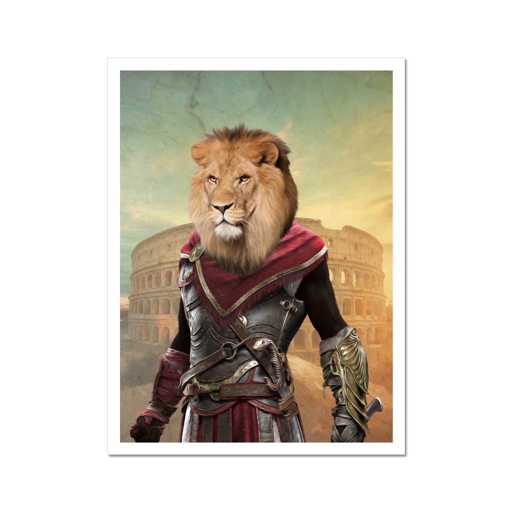 The Spartan: Animal Art Poster - Paw & Glory - Dog Portraits - Pet Portraits