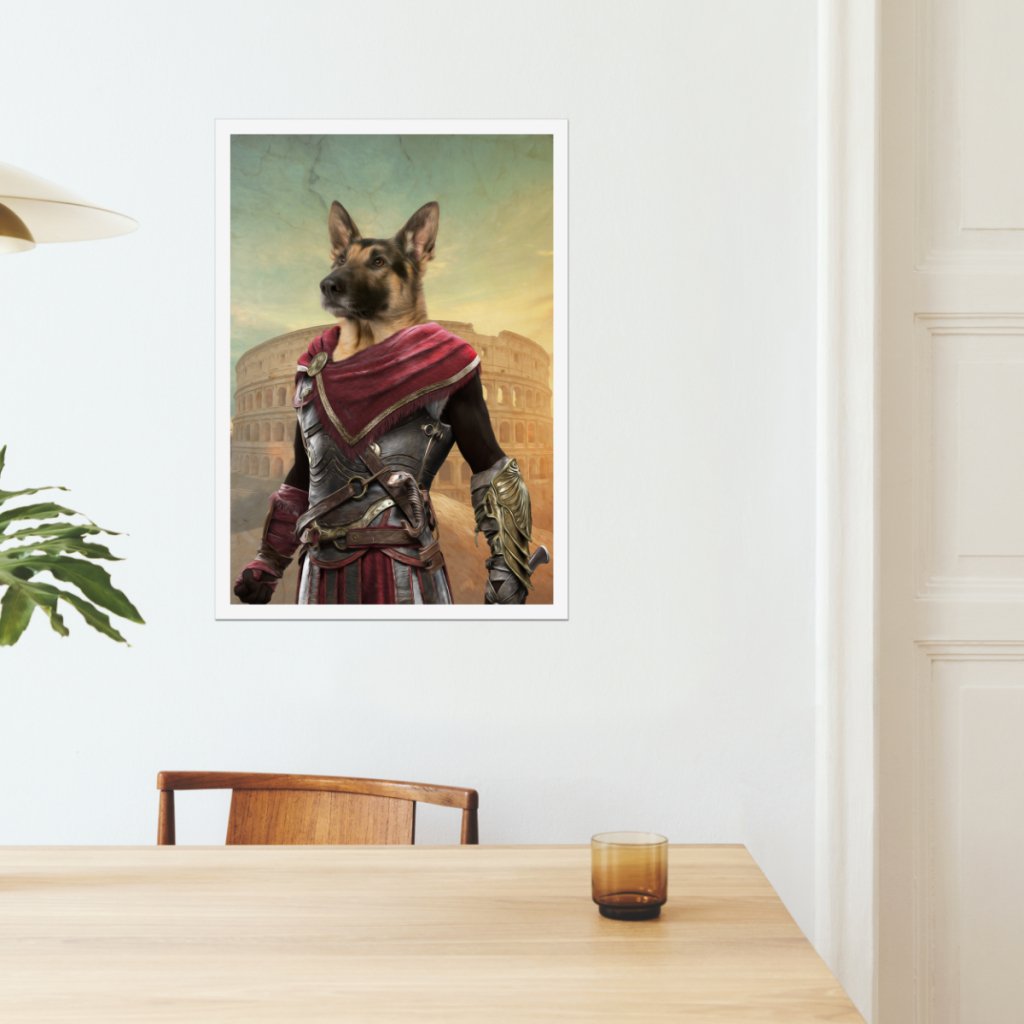 The Spartan: Custom Pet Poster - Paw & Glory - Dog Portraits - Pet Portraits