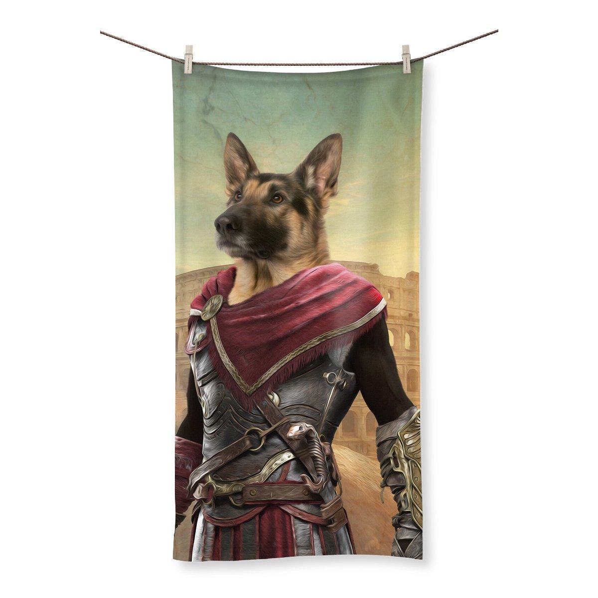 The Spartan: Custom Pet Towel - Paw & Glory - Dog Portraits - Pet Portraits