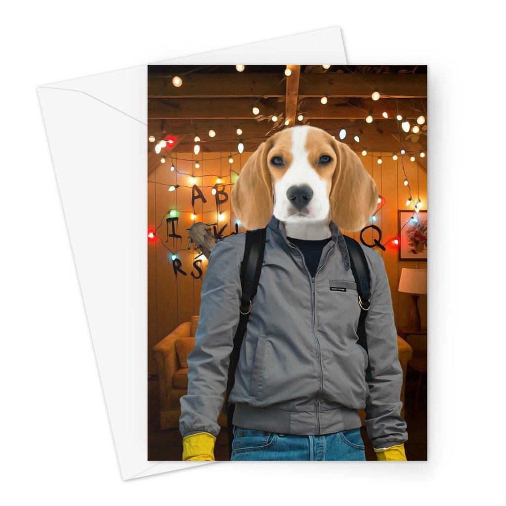 The Steve (Stranger Things Inspired): Custom Pet Greeting Card - Paw & Glory - Dog Portraits - Pet Portraits