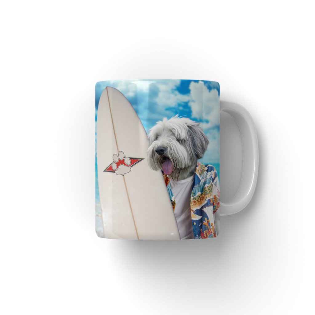 The Surfer: Custom Pet Coffee Mug - Paw & Glory - Dog Portraits - Pet Portraits