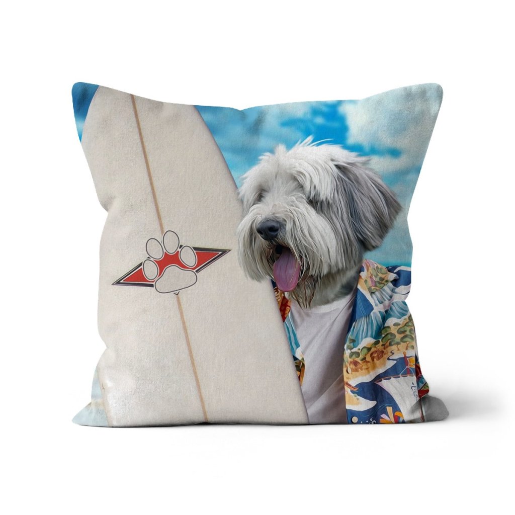 The Surfer: Custom Pet Pillow - Paw & Glory - Dog Portraits - Pet Portraits